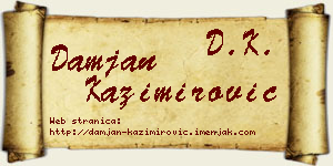 Damjan Kazimirović vizit kartica